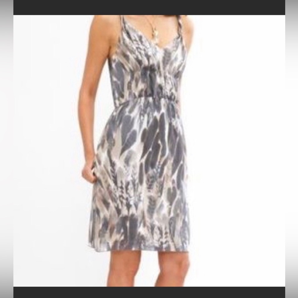 Banana Republic grey & tan silk dress 00P